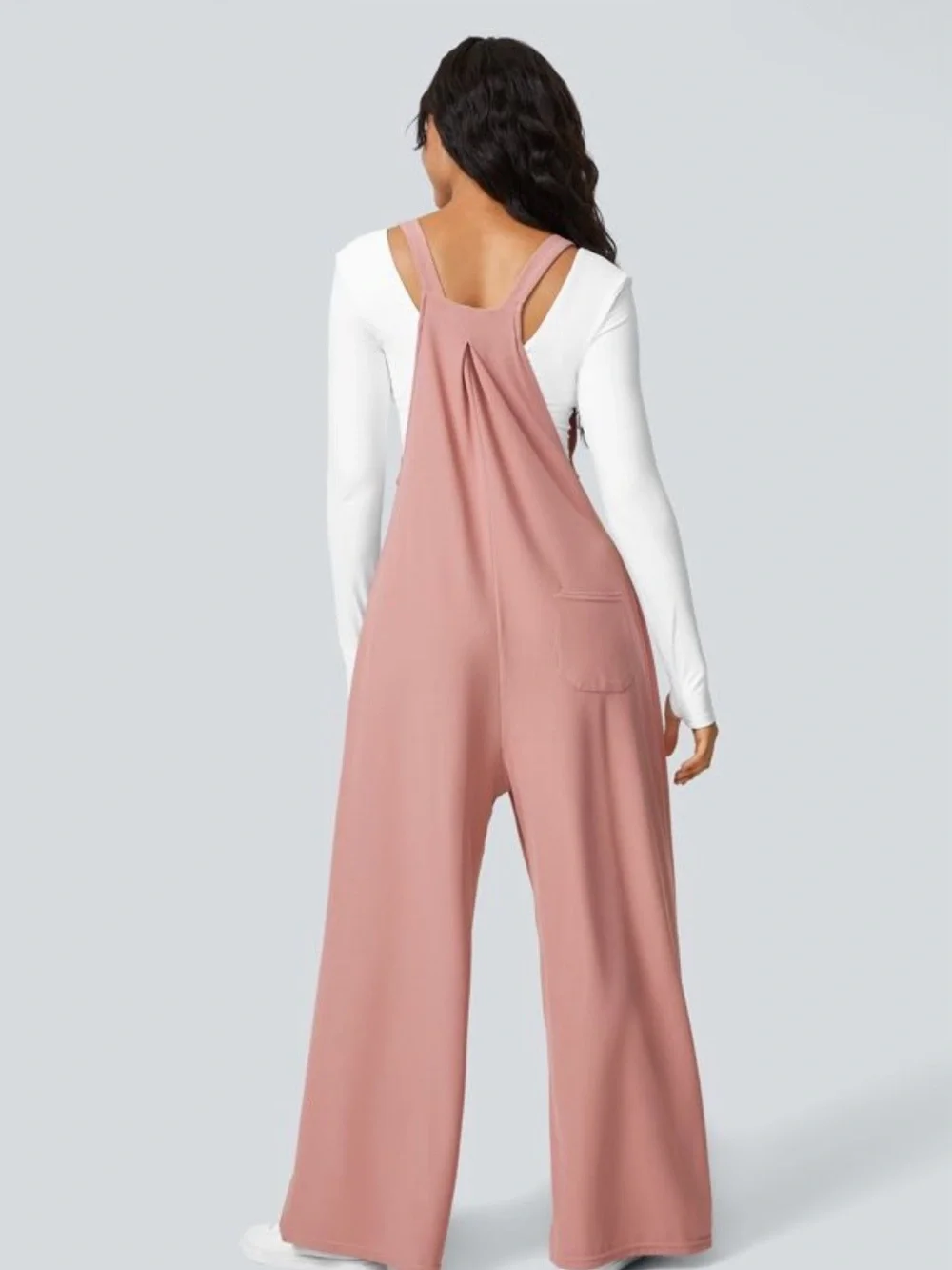 NWT Halara Large Waffle Casual Overalls Stretchy Rose Tan